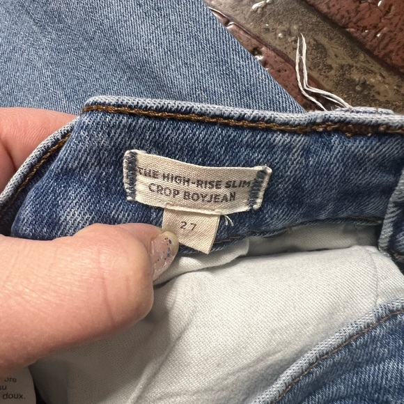 Madewell the high rise slim crop boyjean factory distressed light wash denim - Picture 6 of 10